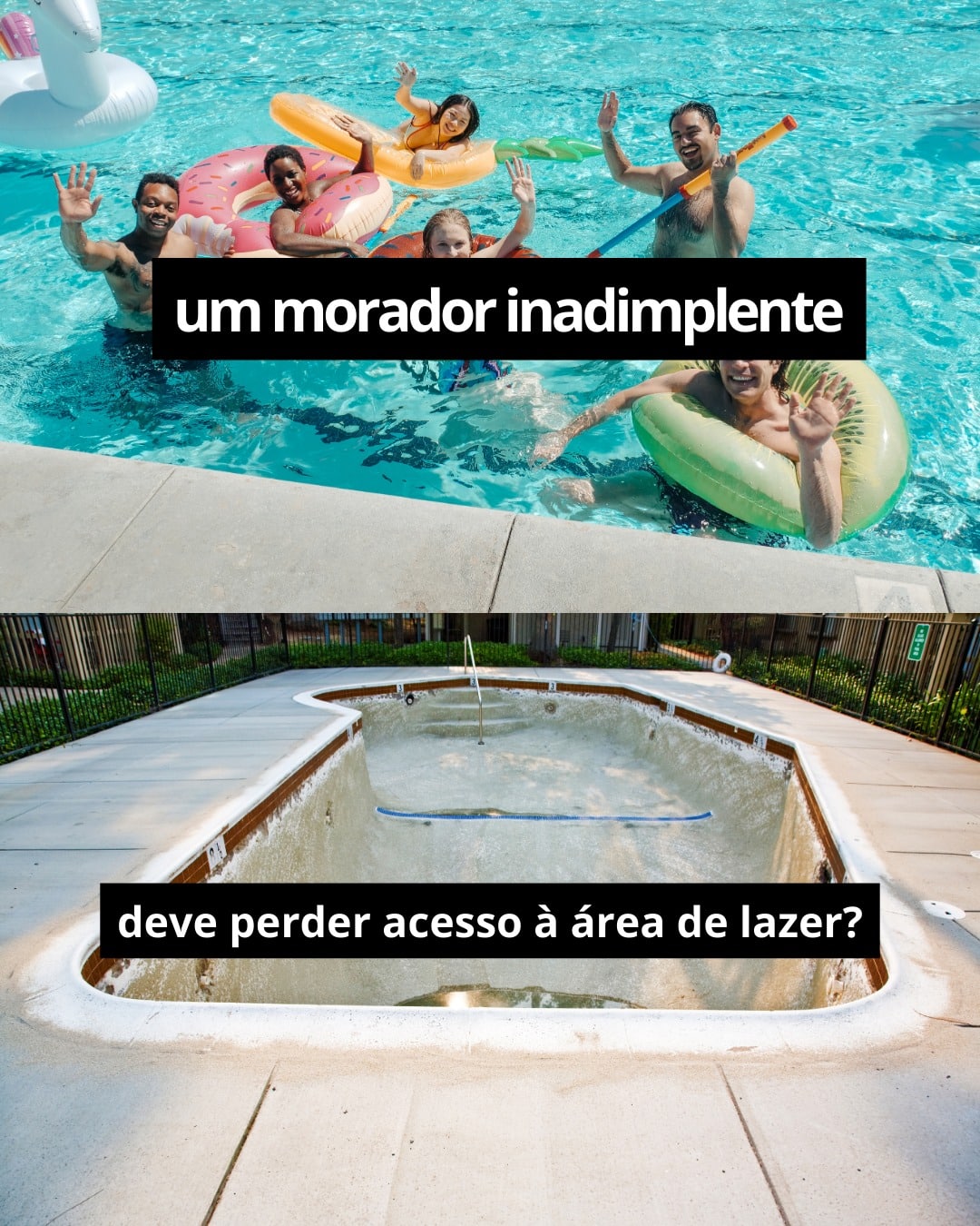 A cena é comum: um morador está devendo meses de taxa condominial e continua usando piscina, academia e salão de festas como se nada estivesse acontecendo. Surge a polêmica: o síndico pode restringir o acesso desse morador às áreas de lazer? A lei é clara: embora seja possível aplicar medidas de cobrança e multas, proibir o uso de áreas comuns essenciais ou de lazer pode gerar ações judiciais contra o condomínio. E dependendo do caso, a “punição” pode sair mais cara do que a dívida. Síndico, saiba o que a lei permite e proteja a gestão do seu condomínio. Comente MANUAL para receber nosso guia completo.