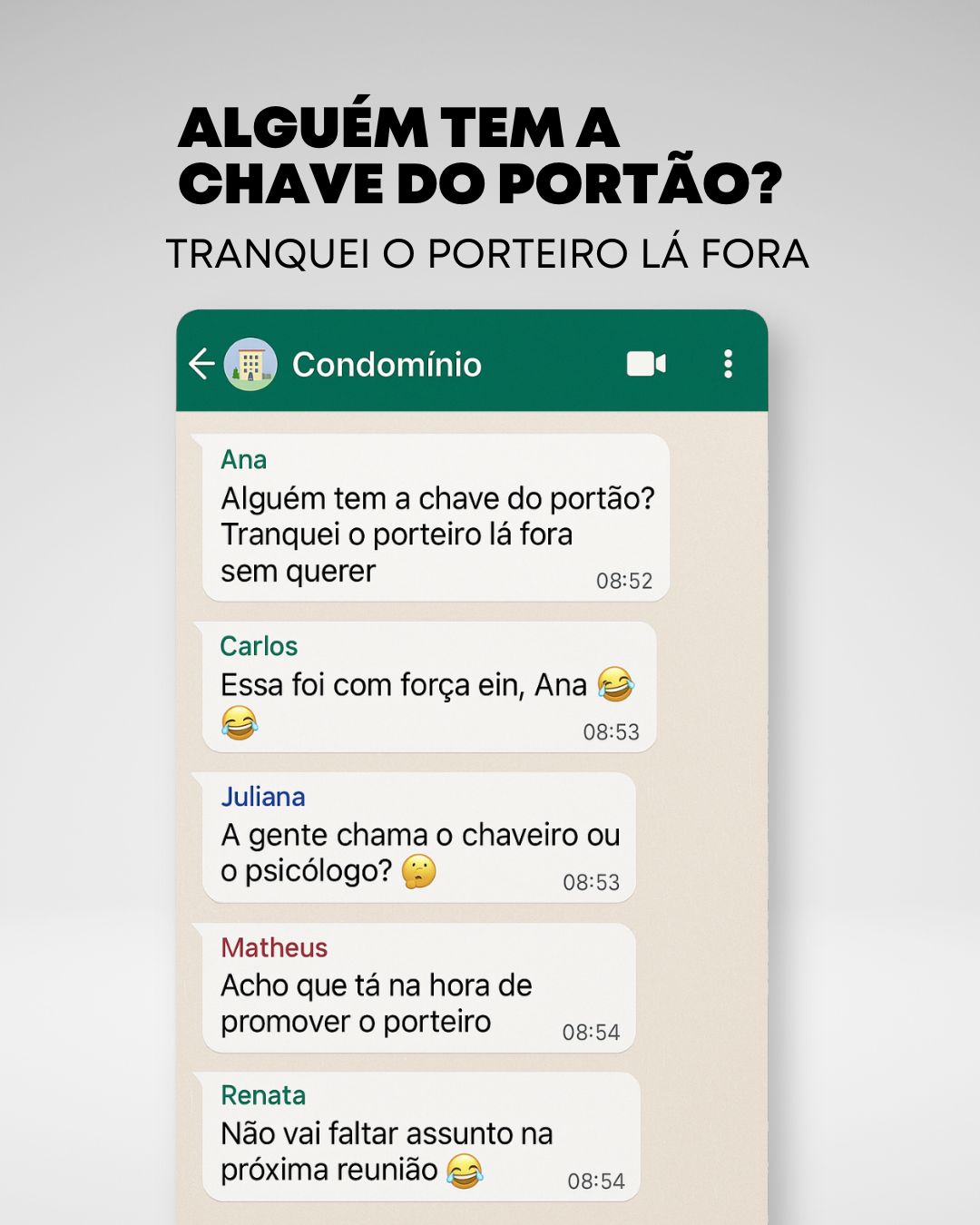 Situações inusitadas acontecem em todo condomínio, mas algumas podem colocar a gestão em saia justa. Imagine receber no grupo de WhatsApp a mensagem: “Alguém tem a chave do portão? Tranquei o porteiro lá fora sem querer.” Além de ser constrangedor, um simples descuido pode comprometer a segurança do prédio e gerar responsabilidade para o síndico. Esses imprevistos mostram como a organização interna e a comunicação entre equipe e moradores é fundamental para evitar riscos. Síndico, você tem protocolos claros para situações de emergência? Morador, já presenciou algo parecido? Conte nos comentários e vamos falar sobre prevenção no dia a dia condominial.